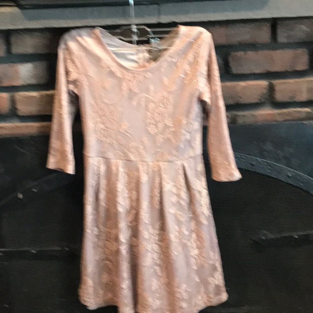 Girls' Rose Lace Sparkle Fit & Flare Dress